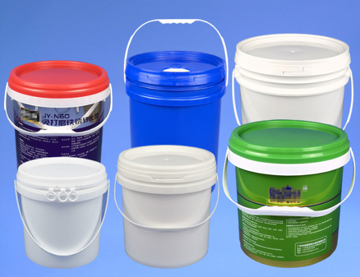 Mühür Kapağı Özel Logo Yazdırma Çeşitli Kapasite Seçenekleri ile Yuvarlak Plastik Kovası