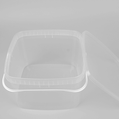 3 Litre Kapaklı Şeffaf Plastik Kovalar Kare OEM ODM Hizmeti