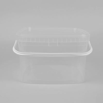 OEM ODM Hoş Geldiniz 3L Şeffaf Plastik Kova Gıda Pastacılığı İçin Şeffaf Kare Kova