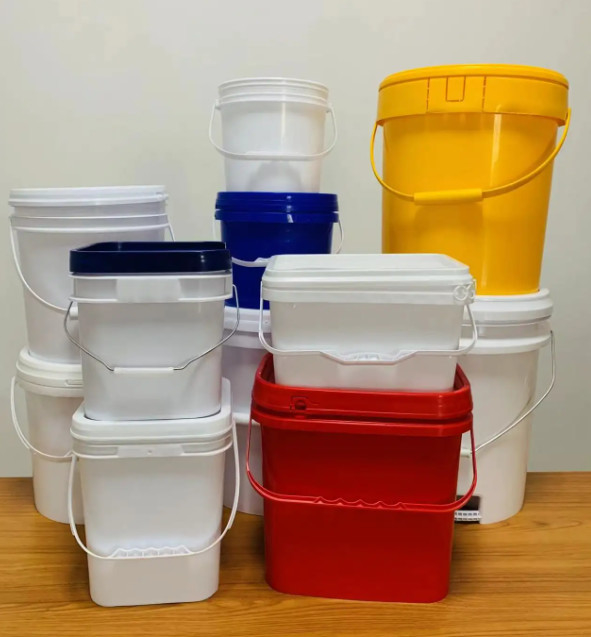 Yumuşak Yüzey 1,5 mm Su Boyası Gıda Kimyasal Kaplama için Sıfır Kapaklı Plastik Kova ve Metal Yakalama