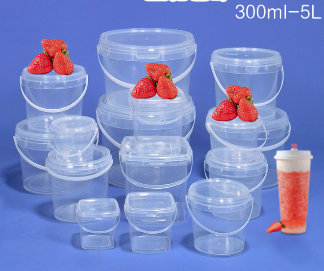 Kullanılabilir kapağı ve kolu olan özelleştirilebilir plastik yemek kovası CAS/FDA/SGS/ISO9001 sertifikası