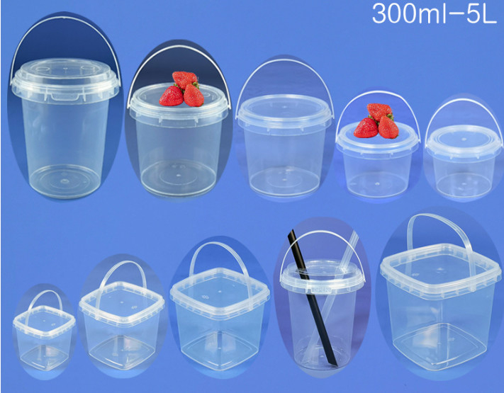 Gıda ambalajı için kapaklı IML veya Termal Transfer PP/HDPE Plastik Gıda Kovası