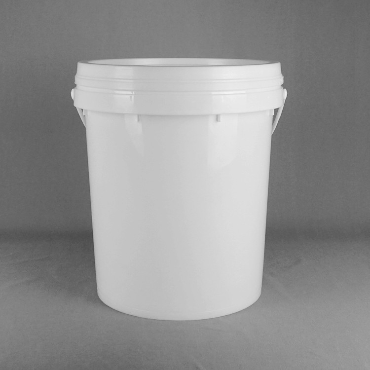 20L Kapak Üzerinde Snap Yüklenebilir Plastik kova 15.5 Yüksekliği 11.5 Diametresi Özelleştirilebilir Beyaz Tasarım