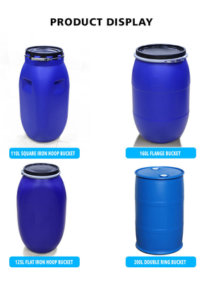 30-200L Kalınlaştırılmış Flanşlı Namlu Kimyasal Plastik Varil Davul Demir Çember Mühürlü 160L