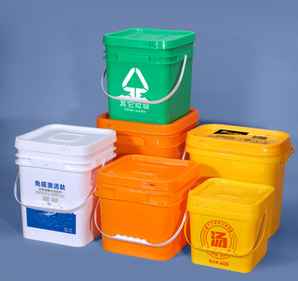 Beyaz veya Diğer Renk Boya için 1,2 Kg Kare Plastik Kova