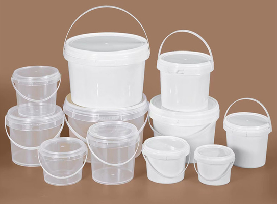 0.8-1.5mm Kalınlığı Plastik / Metal El ile Yuvarlak Plastik Kovası Özel Logo
