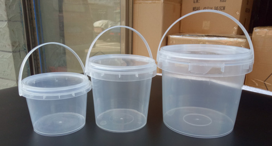 IML / Isı Transferi / Ekran Baskı ile Yumuşak Yüzey Şeffaf Plastik Kovası