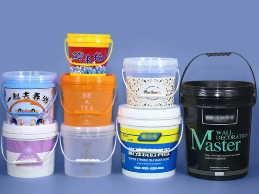 Gıda ambalajı için şeffaf plastik kova özelleştirilebilir IML baskı pürüzsüz yüzey
