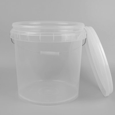 25*23*27cm Şeffaf Plastik Kova 10L Kapaklı Plastik Kova