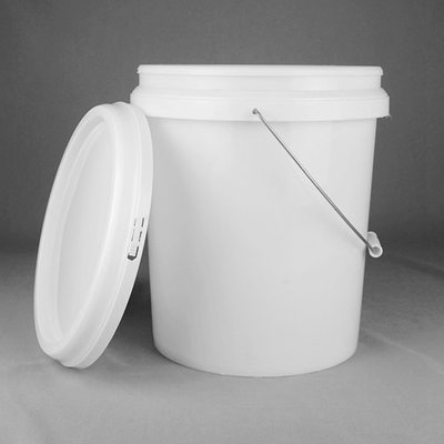 Kaplama için 5 Galon Yuvarlak Plastik Kova Beyaz Plastik Kova Boya