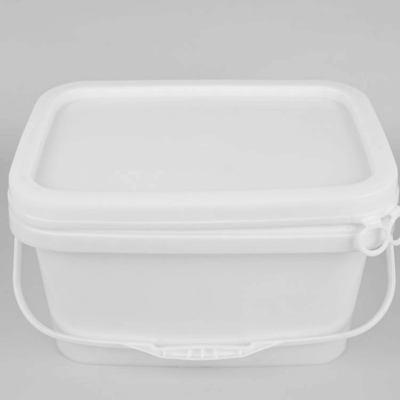5L PP Alet Saklama Kovası Beyaz Kare Plastik Kovalar Dikdörtgen