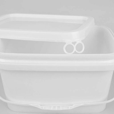 5L PP Alet Saklama Kovası Beyaz Kare Plastik Kovalar Dikdörtgen