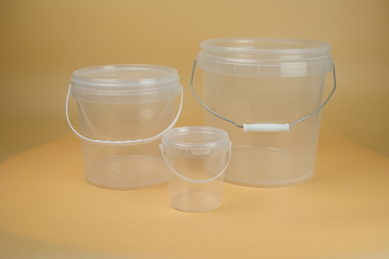 Gıda depolama ve gösterme için özelleştirilebilir açık plastik kova