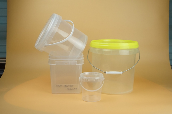 Gıda depolama ve gösterme için özelleştirilebilir açık plastik kova
